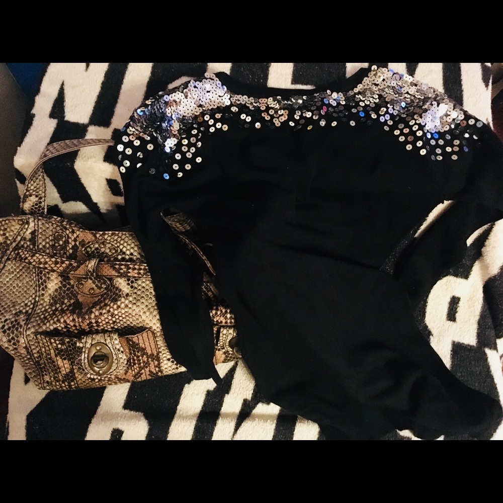 Debs black sequence sweater
